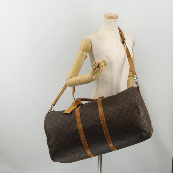 LOUIS VUITTON Monogram Keepall Bandouliere 55 Boston Bag M41414 LV Auth 185696