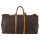 LOUIS VUITTON Monogram Keepall Bandouliere 55 Boston Bag M41414 LV Auth 185696-2