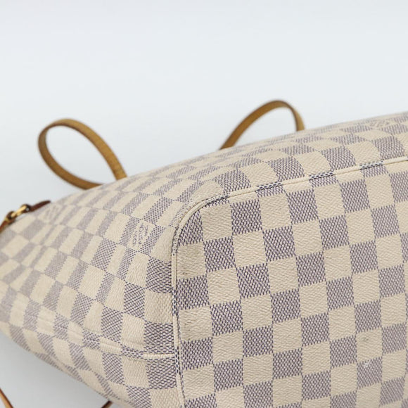 LOUIS VUITTON Damier Azur Neverfull MM Tote Bag N41605 LV Auth 185706A