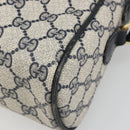 GUCCI GG Supreme Sherry Line Shoulder Bag PVC Navy Gold Auth 185719-9