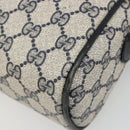 GUCCI GG Supreme Sherry Line Shoulder Bag PVC Navy Gold Auth 185719-16