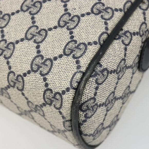 GUCCI GG Supreme Sherry Line Shoulder Bag PVC Navy Gold Auth 185719