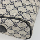 GUCCI GG Supreme Sherry Line Shoulder Bag PVC Navy Gold Auth 185719-17