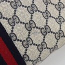 GUCCI GG Supreme Sherry Line Shoulder Bag PVC Navy Gold Auth 185719-10