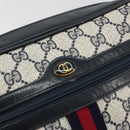 GUCCI GG Supreme Sherry Line Shoulder Bag PVC Navy Gold Auth 185719-18