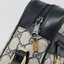 GUCCI GG Supreme Sherry Line Shoulder Bag PVC Navy Gold Auth 185719-19