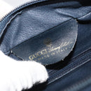 GUCCI GG Supreme Sherry Line Shoulder Bag PVC Navy Gold Auth 185719-20