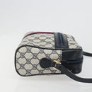 GUCCI GG Supreme Sherry Line Shoulder Bag PVC Navy Gold Auth 185719-3