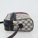 GUCCI GG Supreme Sherry Line Shoulder Bag PVC Navy Gold Auth 185719-4