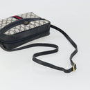 GUCCI GG Supreme Sherry Line Shoulder Bag PVC Navy Gold Auth 185719-7