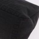 FENDI Zucchino Canvas Mamma Baguette Shoulder Bag Black Auth 185724SAV-13