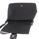 FENDI Zucchino Canvas Mamma Baguette Shoulder Bag Black Auth 185724SAV-17
