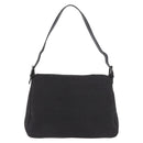 FENDI Zucchino Canvas Mamma Baguette Shoulder Bag Black Auth 185724SAV-3
