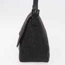 FENDI Zucchino Canvas Mamma Baguette Shoulder Bag Black Auth 185724SAV-4