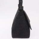 FENDI Zucchino Canvas Mamma Baguette Shoulder Bag Black Auth 185724SAV-5