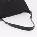 FENDI Zucchino Canvas Mamma Baguette Shoulder Bag Black Auth 185724SAV-7