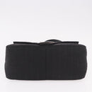FENDI Zucchino Canvas Mamma Baguette Shoulder Bag Black Auth 185724SAV-9