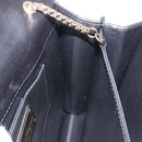Salvatore Ferragamo Gancini Chain Shoulder Bag Leather Black Gold Auth 185725A-18