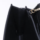 Salvatore Ferragamo Gancini Chain Shoulder Bag Leather Black Gold Auth 185725A-22