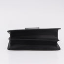 Salvatore Ferragamo Gancini Chain Shoulder Bag Leather Black Gold Auth 185725A-5