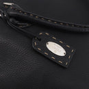 FENDI Celeria Tote Bag Leather Black Silver Auth 185726A-17