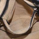 FENDI Celeria Tote Bag Leather Black Silver Auth 185726A-24