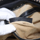 FENDI Celeria Tote Bag Leather Black Silver Auth 185726A-12
