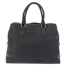 FENDI Celeria Tote Bag Leather Black Silver Auth 185726A-2