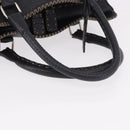FENDI Celeria Tote Bag Leather Black Silver Auth 185726A-7