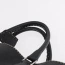 FENDI Celeria Tote Bag Leather Black Silver Auth 185726A-8
