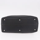 FENDI Celeria Tote Bag Leather Black Silver Auth 185726A-5