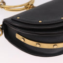 Chloe Nile Hand Bag Leather 2way Black Gold Auth 185727A-16