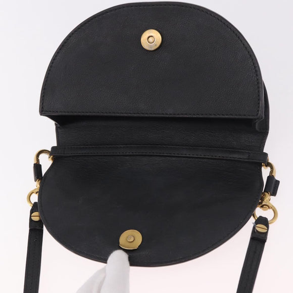Chloe Nile Hand Bag Leather 2way Black Gold Auth 185727A