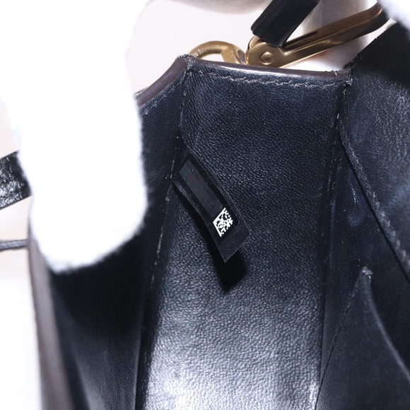 Chloe Nile Hand Bag Leather 2way Black Gold Auth 185727A