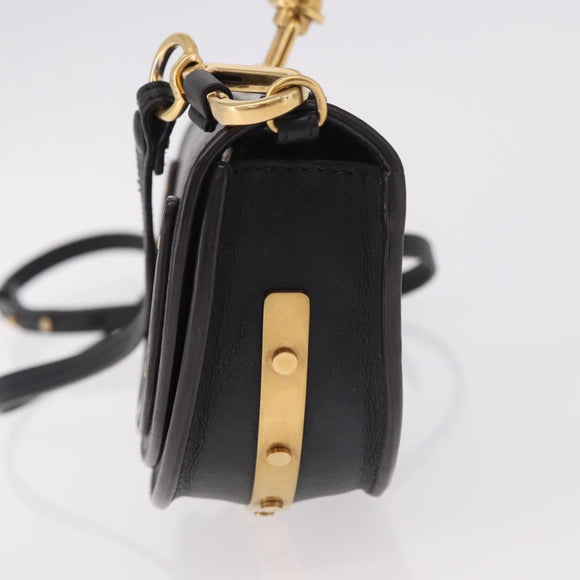Chloe Nile Hand Bag Leather 2way Black Gold Auth 185727A