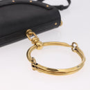 Chloe Nile Hand Bag Leather 2way Black Gold Auth 185727A-7