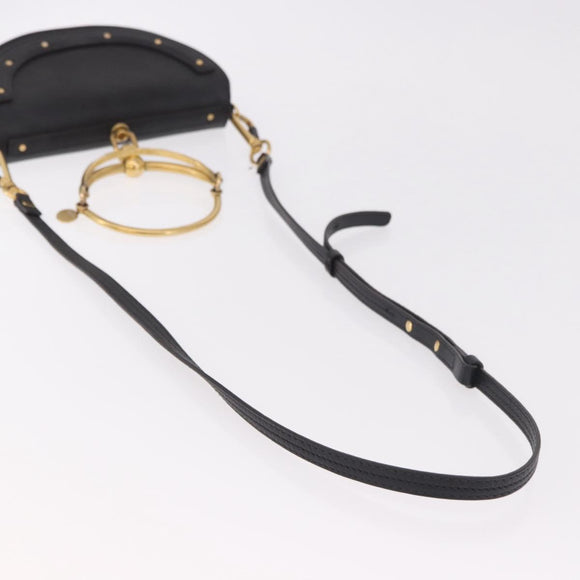 Chloe Nile Hand Bag Leather 2way Black Gold Auth 185727A