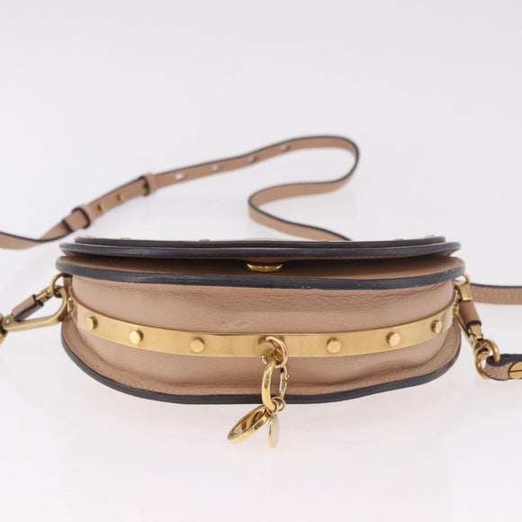Chloe Nile Hand Bag Leather 2way Pink Gold Auth 185728A