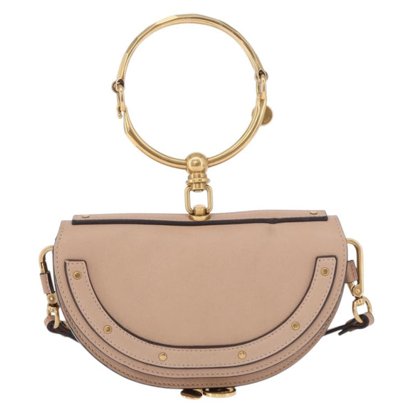 Chloe Nile Hand Bag Leather 2way Pink Gold Auth 185728A
