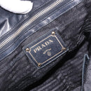 PRADA Hand Bag Nylon 2way Black Gold Auth 185729-22