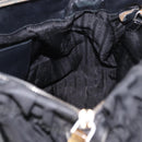 PRADA Hand Bag Nylon 2way Black Gold Auth 185729-24