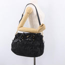 PRADA Hand Bag Nylon 2way Black Gold Auth 185729-27