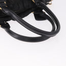 PRADA Hand Bag Nylon 2way Black Gold Auth 185729-7