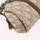 Christian Dior Trotter Canvas Romantic Hand Bag PVC Beige Silver Auth 185730SAV-16