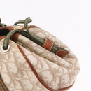 Christian Dior Trotter Canvas Romantic Hand Bag PVC Beige Silver Auth 185730SAV-18