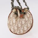 Christian Dior Trotter Canvas Romantic Hand Bag PVC Beige Silver Auth 185730SAV-4