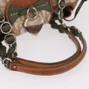 Christian Dior Trotter Canvas Romantic Hand Bag PVC Beige Silver Auth 185730SAV-7
