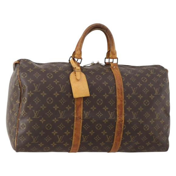 LOUIS VUITTON Monogram Keepall 50 Boston Bag M41426 LV Auth 185731