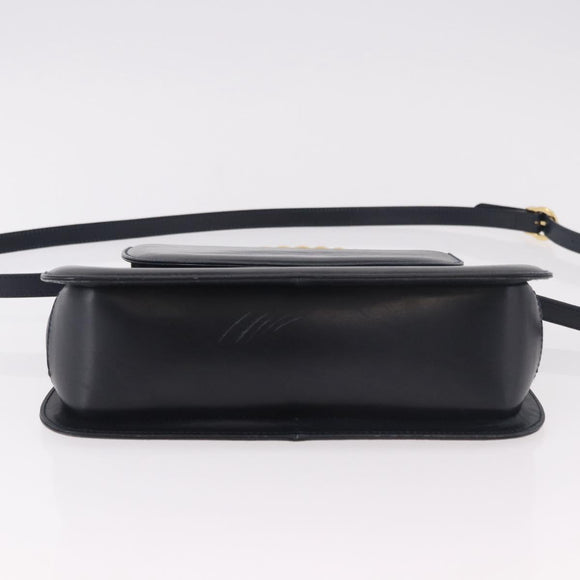 Salvatore Ferragamo Hand Bag Leather 2way Navy Gold Auth 185733A