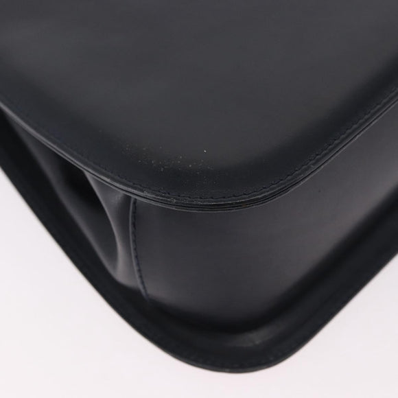 Salvatore Ferragamo Hand Bag Leather 2way Navy Gold Auth 185733A